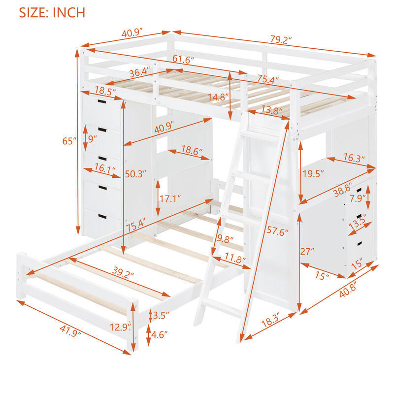 Merax Bunk Bed with LED Light