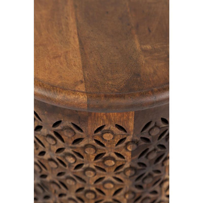 Jofran Distressed Hardwood Global Drum End Table