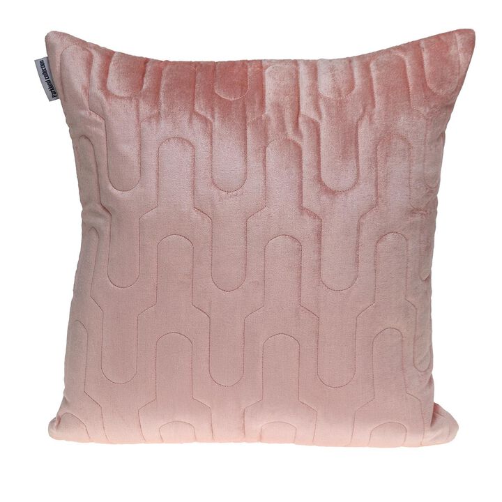 20" Pink Cotton Transitional Throw Pillow