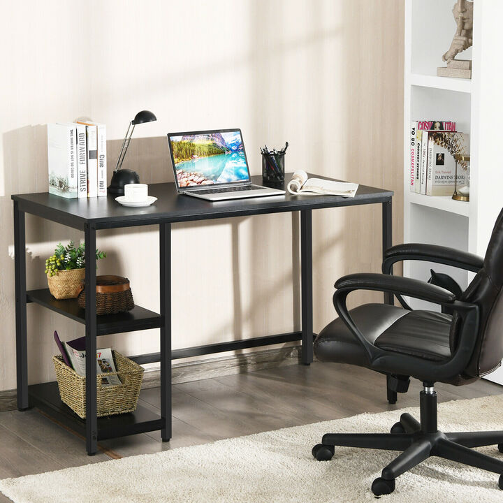 Costway 47'' Computer Desk Office Study Table Workstation Home w/ Adjustable Shelf Black