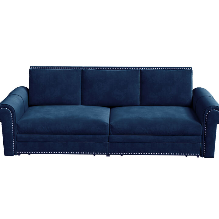 Merax Convertible Retro Velvet Sleeper Sofa Bed