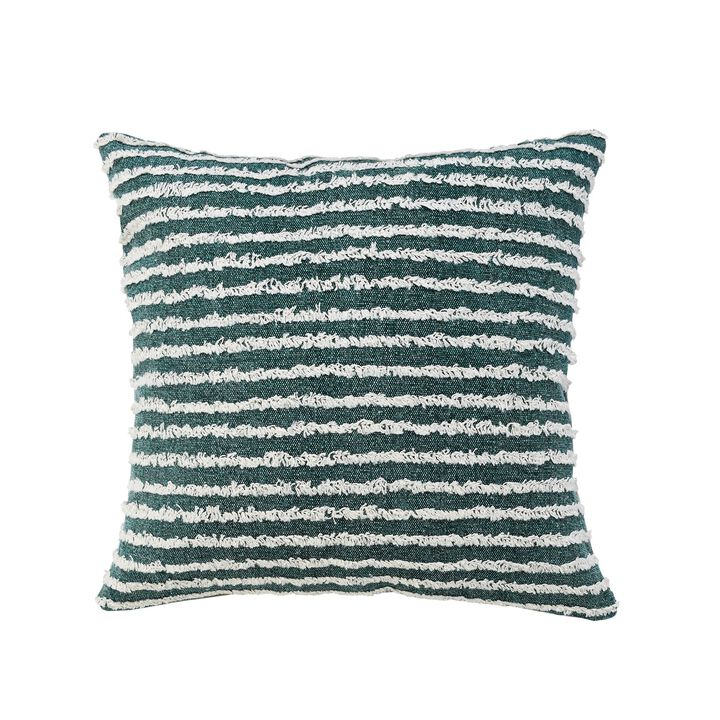 20" Green and Beige Wispy Ways Square Throw Pillow
