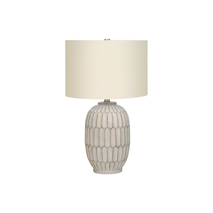 Monarch Specialties I 9720 - Lighting, 24"H, Table Lamp, Cream Resin, Ivory / Cream Shade, Transitiona