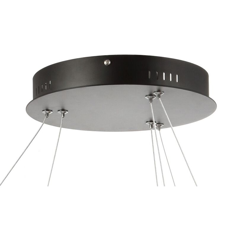 Brice 24" Round Integrated LED Metal Pendant, Matte Black