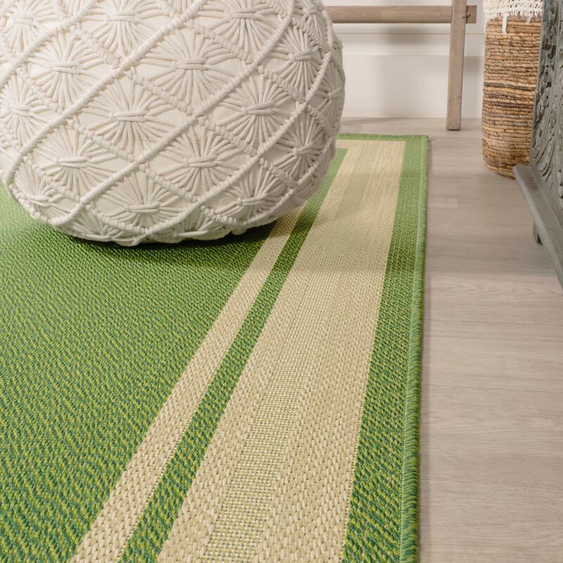 James Modern Border Stripe Indoor/Outdoor Area Rug