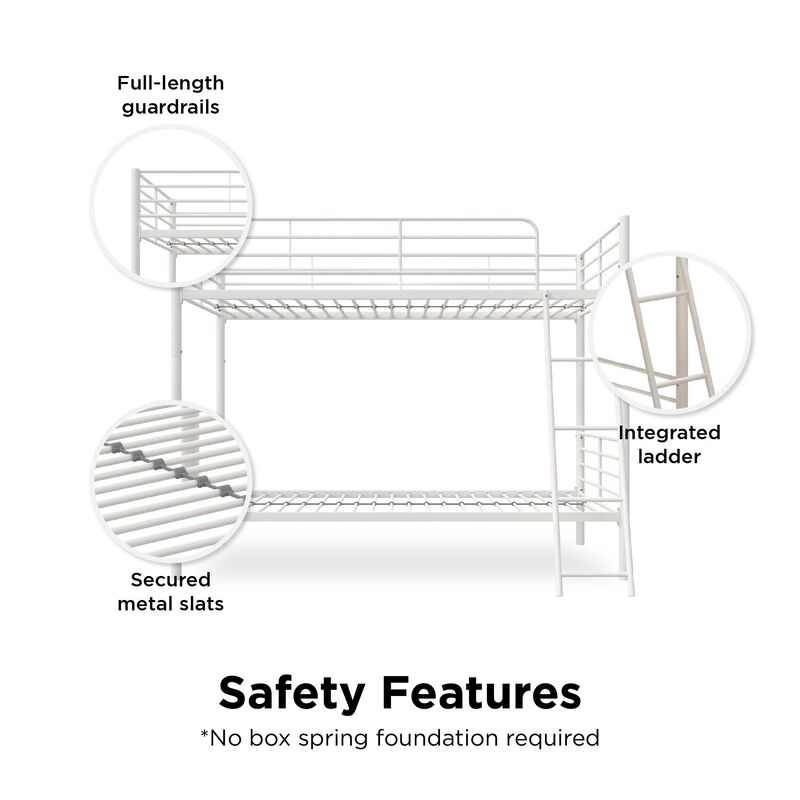 Daysi Convertible Twin over Twin Metal Bunk Bed