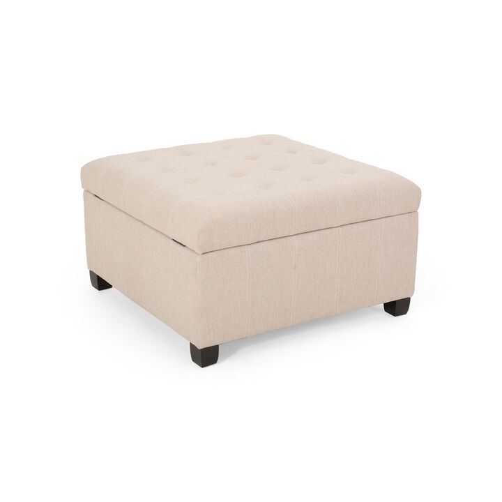 Chic Waffle-Stitch Storage Ottoman Unclutter in Style