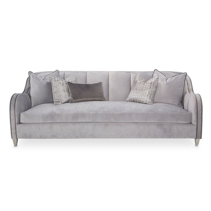 Michael Amini Roxbury Park Velvet Sofa - Steel/Slate