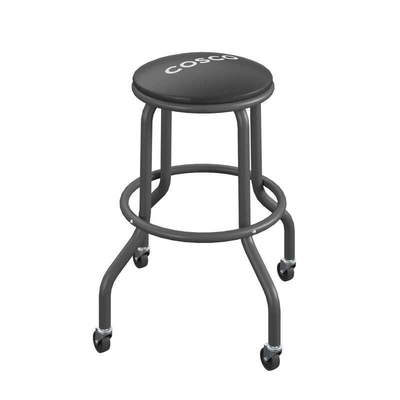Work Chair on Rolling Casters with Vinyl Seat