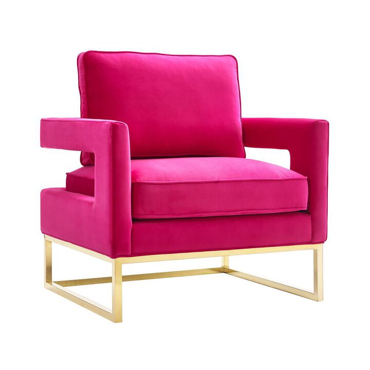 Belen Kox Luxe Pink Velvet Curved Chair, Belen Kox
