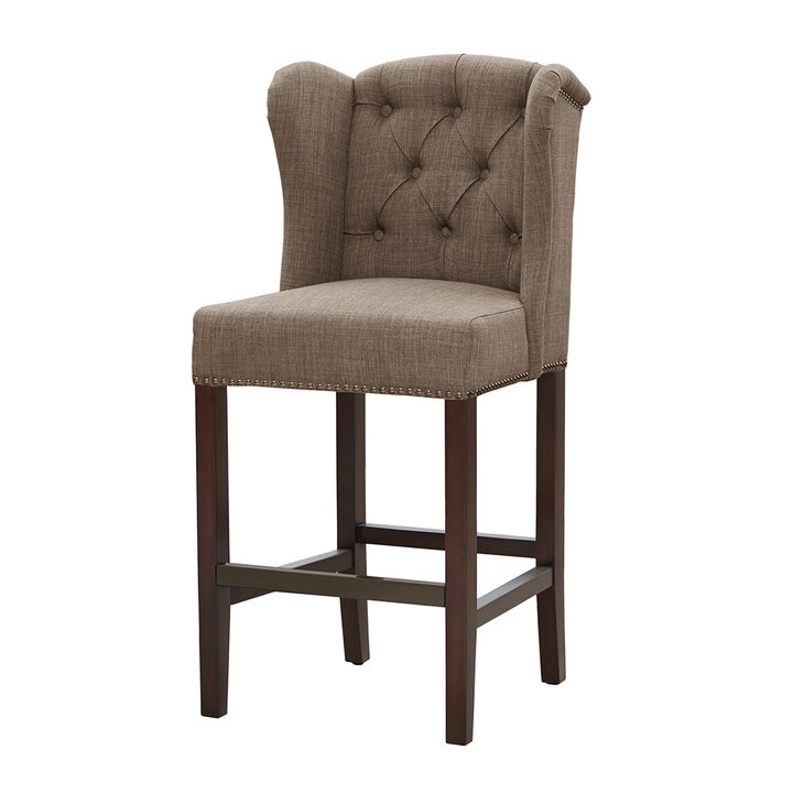 Gracie Mills Lynna Exaggerated Wing Tufted Counter Stool
