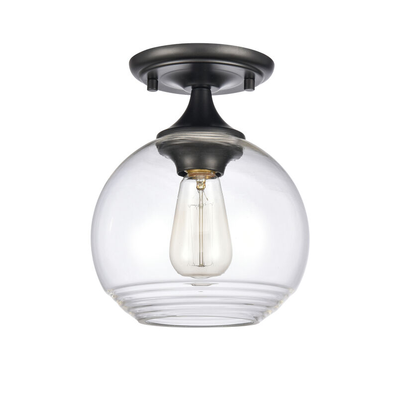 Angie Black Semi Flush Mount