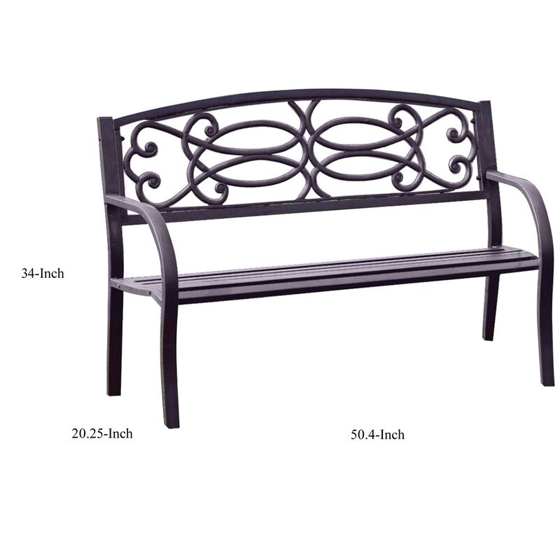 Potter Armrests Patio Bench-Benzara