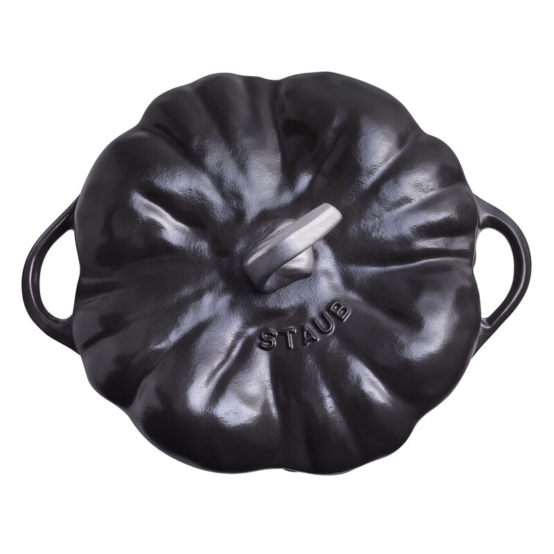 STAUB Cast Iron 3.5-qt Pumpkin Cocotte with Stainless Steel Knob - White Truffle