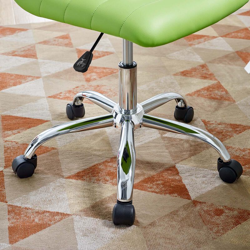 Modway Furniture - Ripple Armless Mid Back Vinyl Office Chair Bright Green