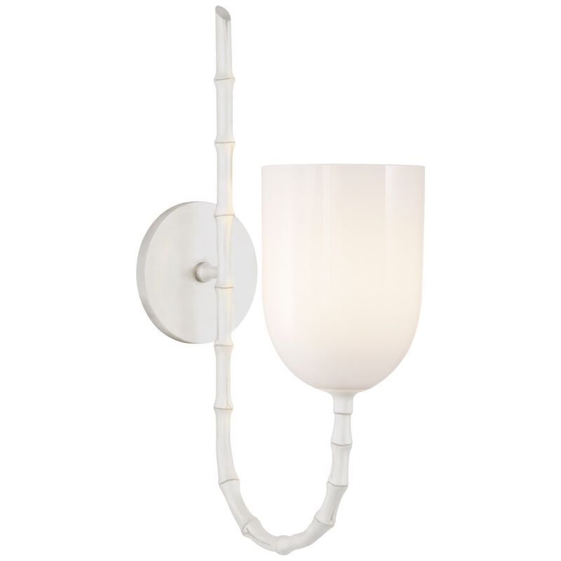 Edgemere Wall Light in Plaster White with White Glass