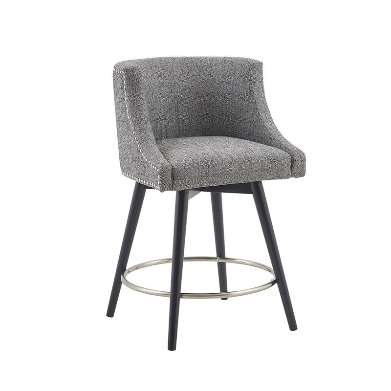 Gracie Mills Elmira Upholstered Swivel Counter Stool