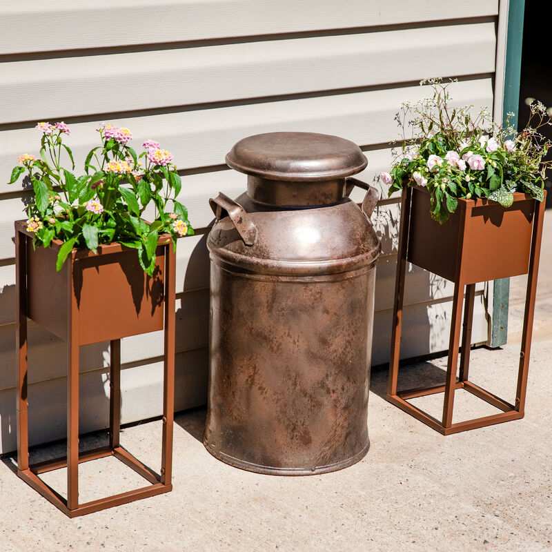 Modern Simplicity 20 in H Outdoor Elevated Planter -2-Pack