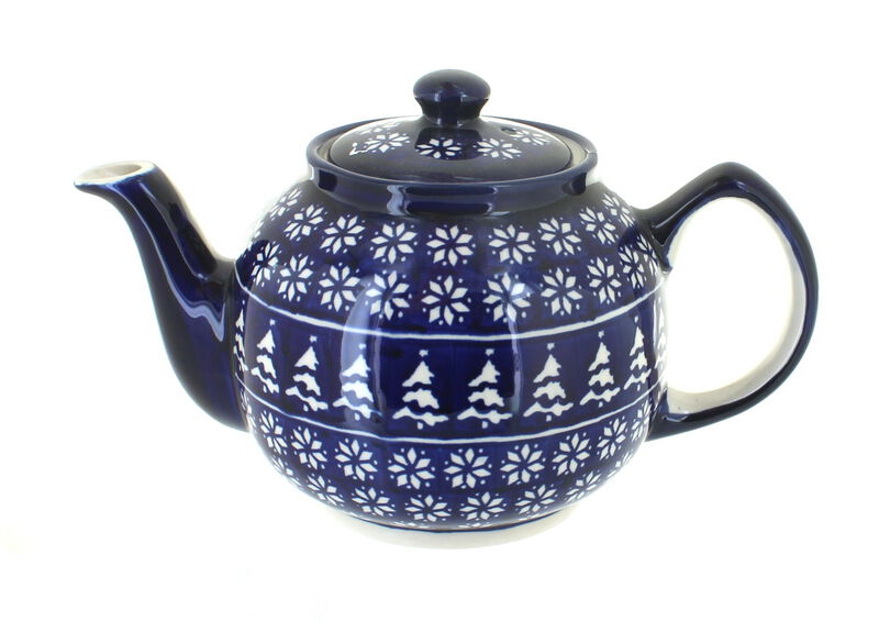 Blue Rose Polish Pottery Winter Nights Medium Teapot