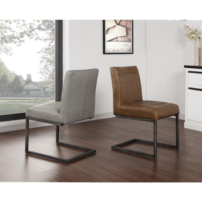 New Pacific Direct Ronan PU Leather Dining Chair, (Set of 2)