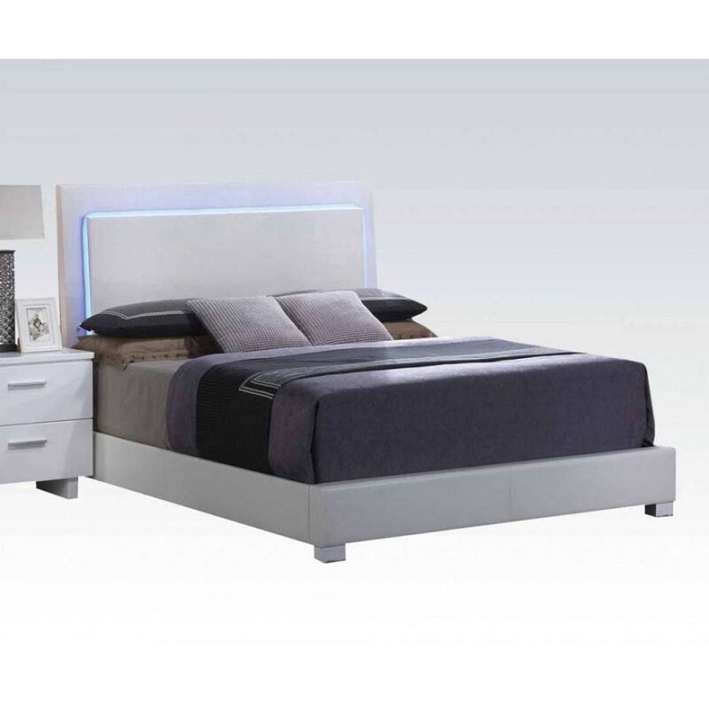 Lorimar Queen Bed In PU & Chrome Leg