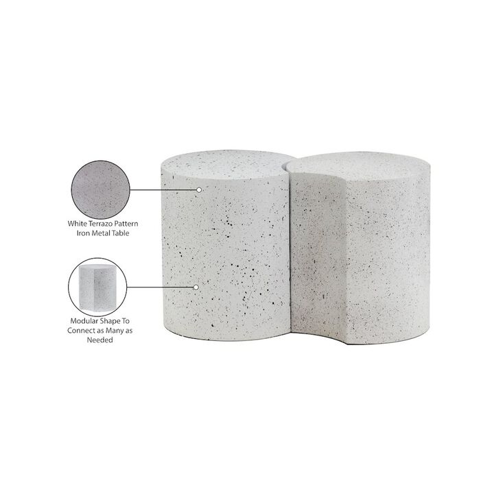 Meridian Furniture Dimple White End Table