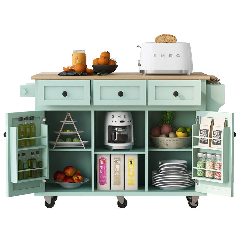 Merax Home Kitchen Island with Drop-Leaf