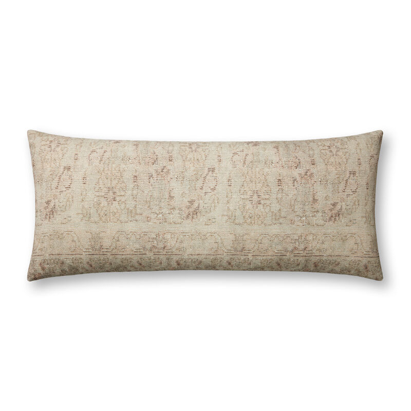 Celestia PAL0041 Natural/Wine 13''x35'' Down Pillow by Amber Lewis x Loloi, Set of Two