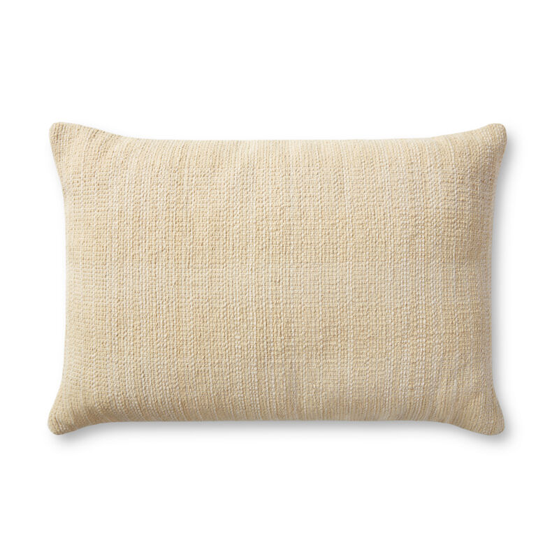 Dolores PMH0030 Cream 16''x26'' Polyester Pillow by Magnolia Home by Joanna Gaines x Loloi, Set of Two