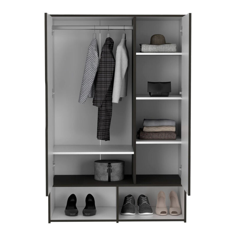 Armoire Barletta, Bedroom, Black / White