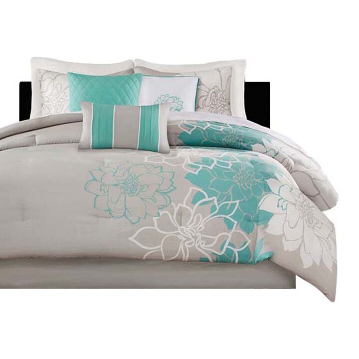 Gracie Mills Glenda Floral Printed Comforter Set - California King