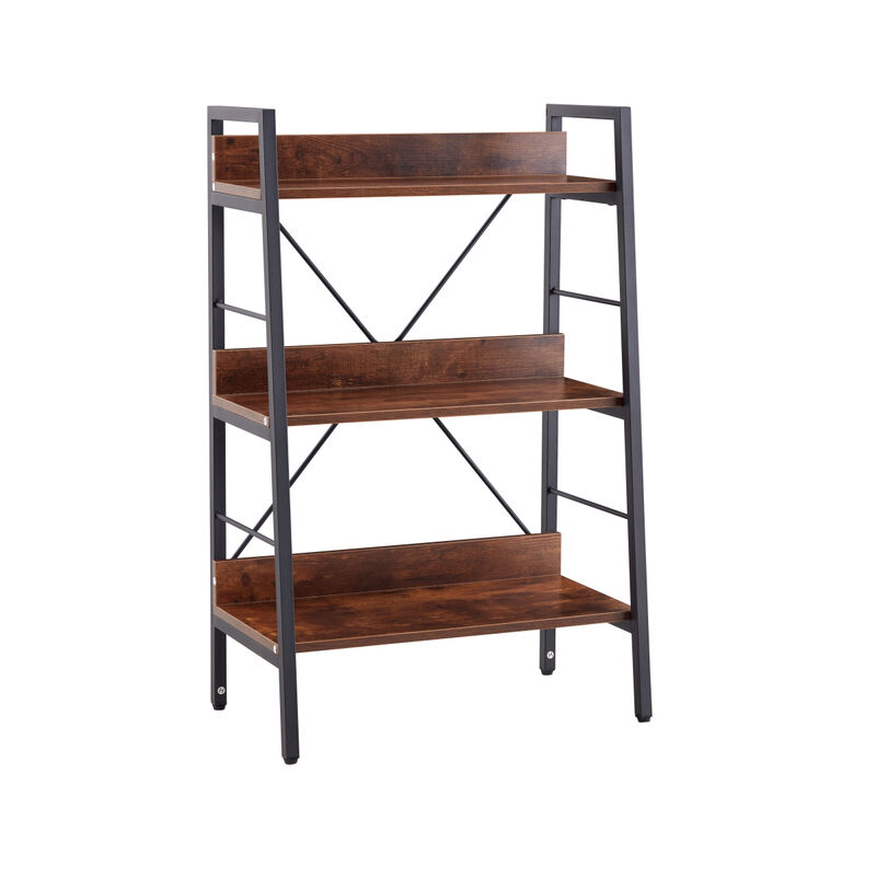3 Layer Display Bookshelf Ladder Shelf Storage Shelves Rack