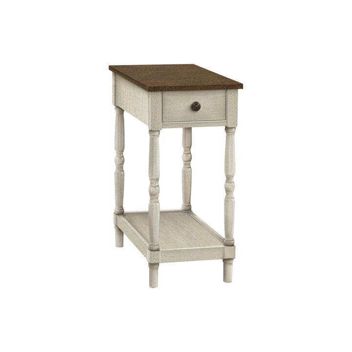 Monarch Specialties I 3958 - Accent Table, 2 Tier, End, Side Table, Nightstand, Bedroom, Narrow, Lamp, Storage Drawer, Traditional