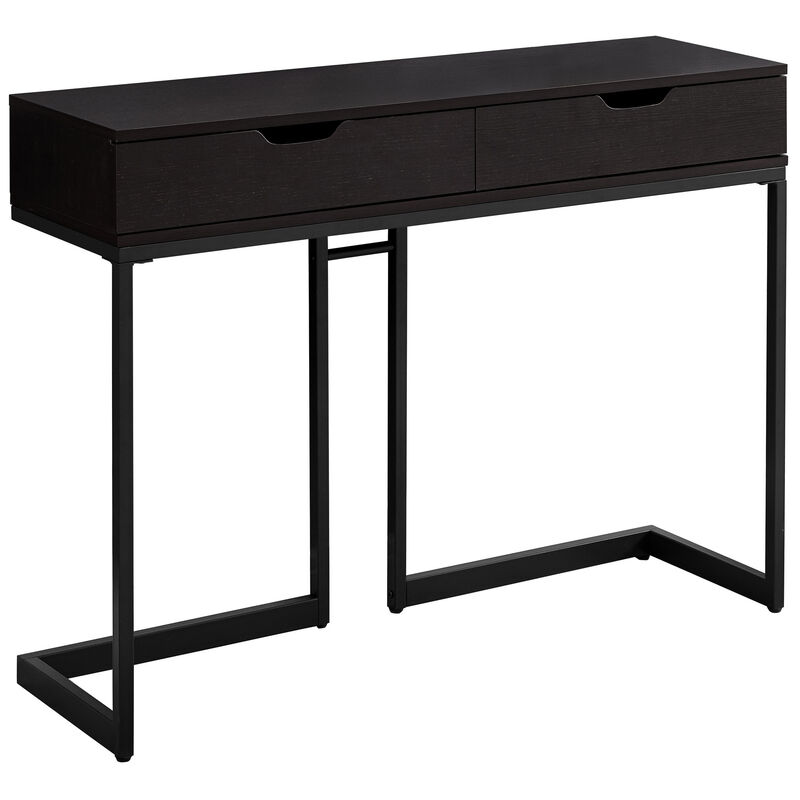 Monarch Specialties I 3517 Accent Table, Console, Entryway, Narrow, Sofa, Storage Drawer, Living Room, Bedroom, Metal, Laminate, Brown, Black, Contemporary, Modern