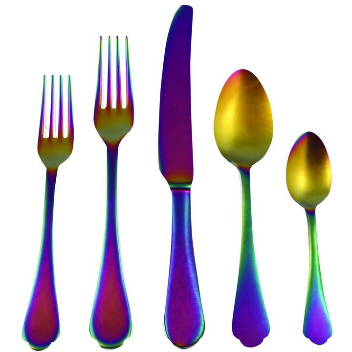 Pewter 20-Piece Flatware Set in Rainbow