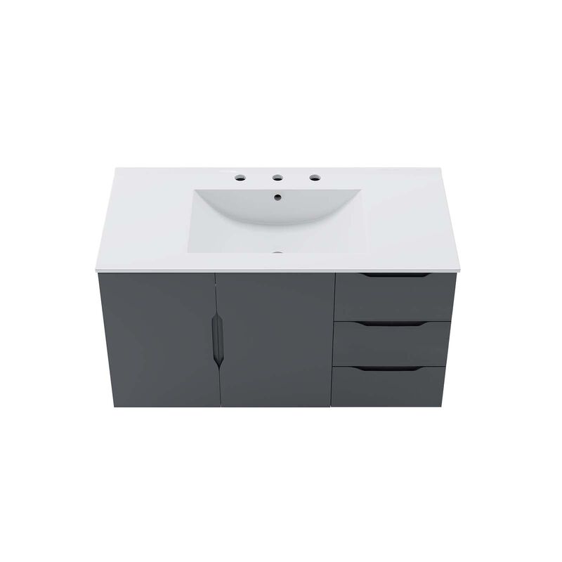 Modway Vitality 36" Bathroom Vanity, 36 Inch, Gray White