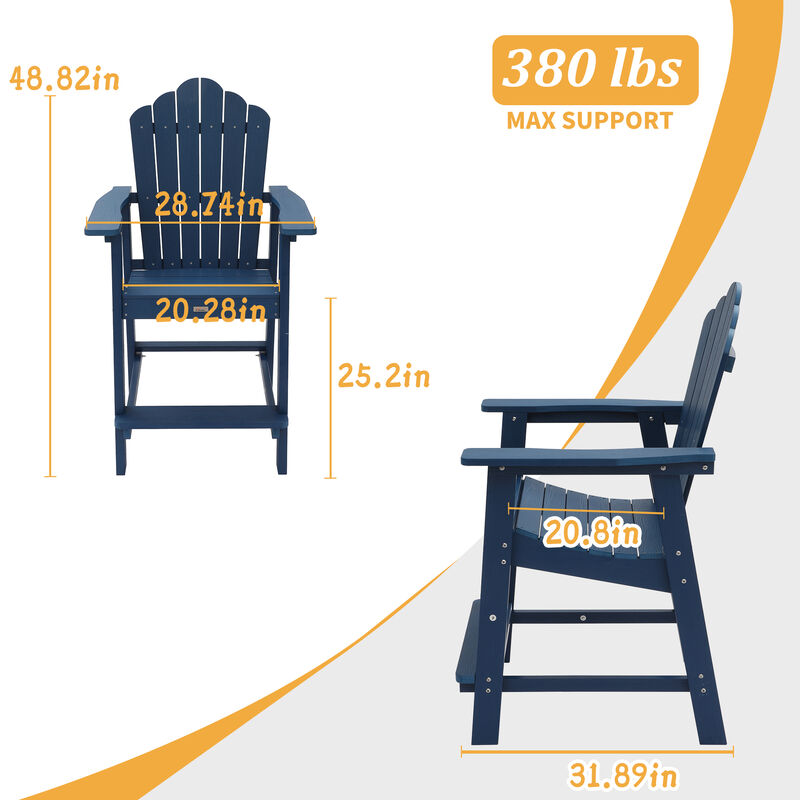 MONDAWE  2 Piece Outdoor Porch Chairs with 2 in. Hole Connecting Tray