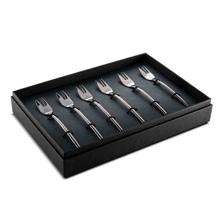 Due Black Gold Cake Fork Set 6 Pieces