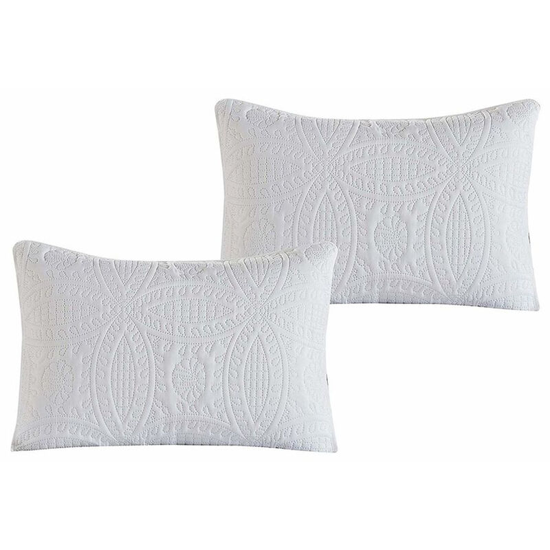 Bedspread Coverlet 3 Pcs Set Oversized Full Size White Color