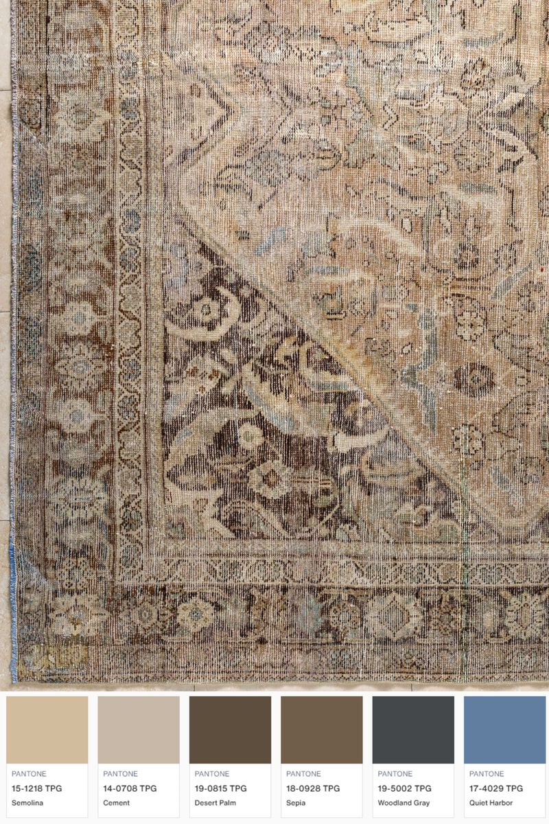 District Loom Antique Persian Mahal Area Rug- Ravalli