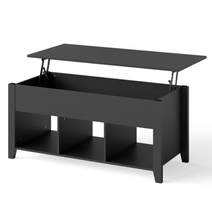 QuikFurn Modern Black Wooden Lift Top Coffee Table