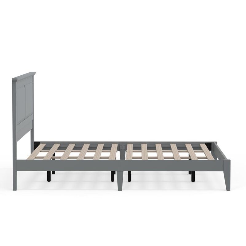 Glenwillow Home Cottage Style Wood Platform Bed in King - Grey