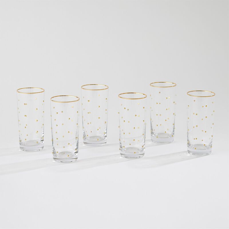 Set of 6 Celebration Highball Glasses