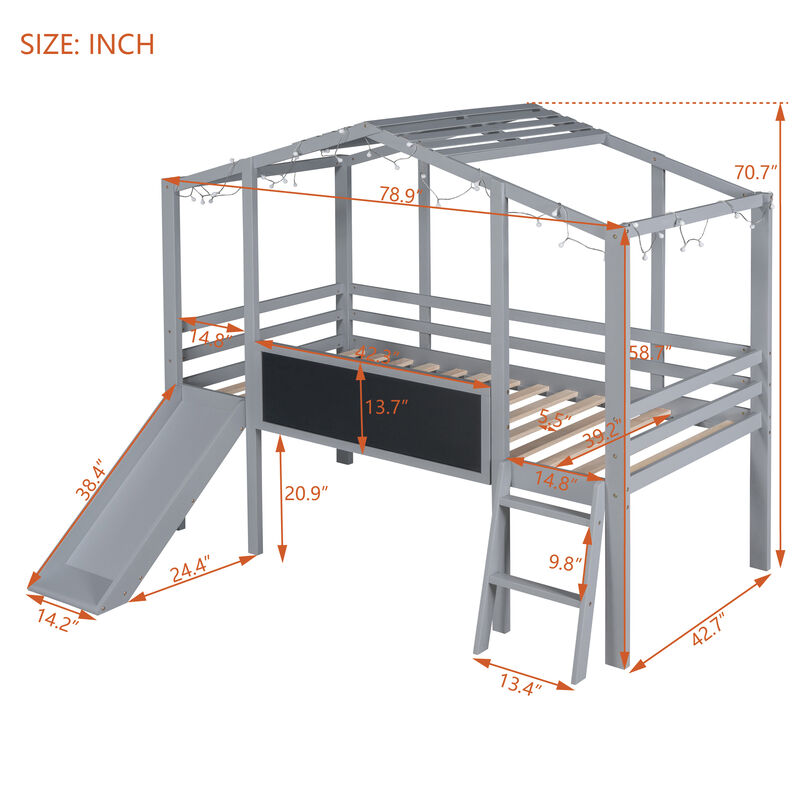 Merax Loft Bed with Ladder and Slide