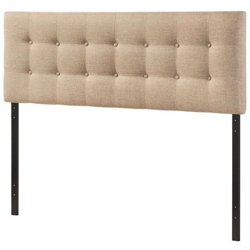 Modern Fabric Upholstered Button Tufted Headboard