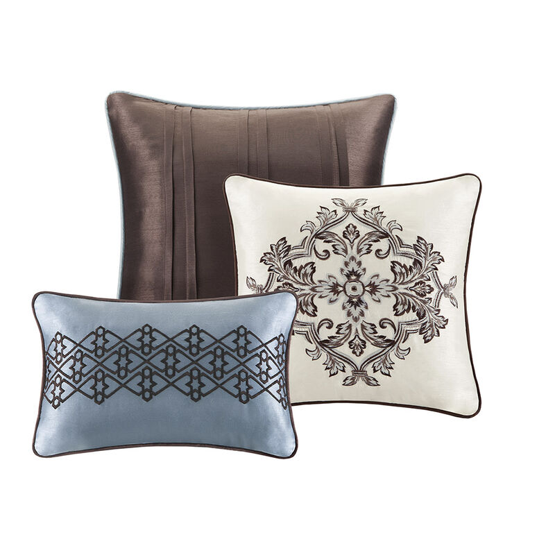 Gracie Mills Irmgard 7-Piece Geometric and Damask Comforter Set
