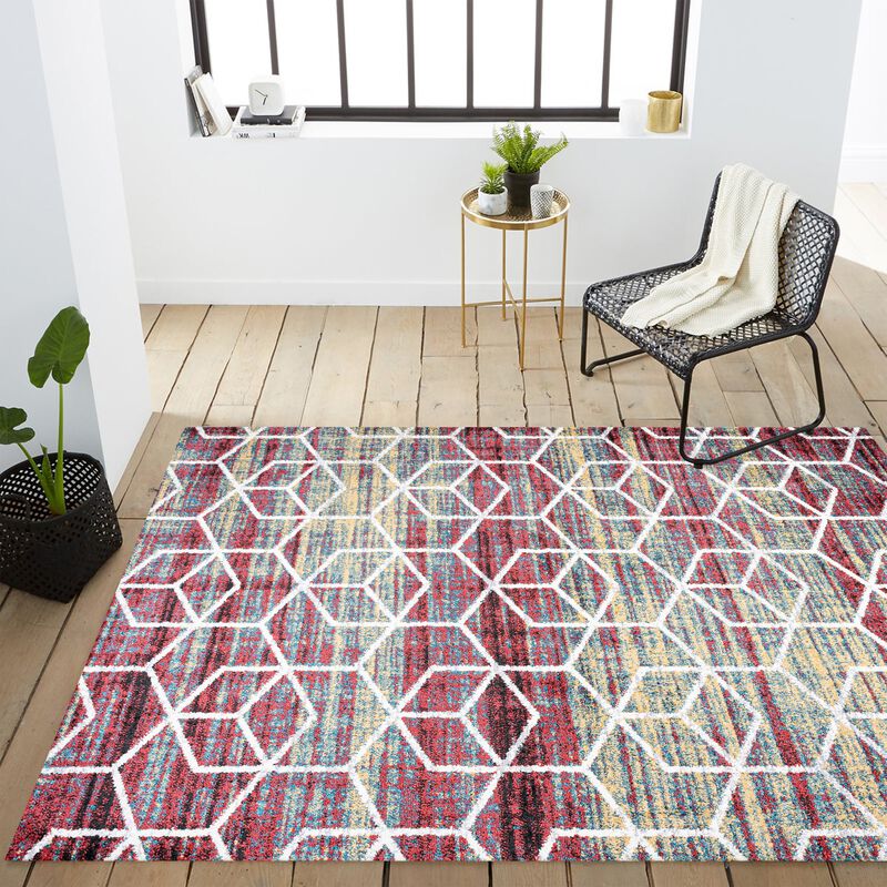 Tumbling Blocks Modern Geometric Area Rug