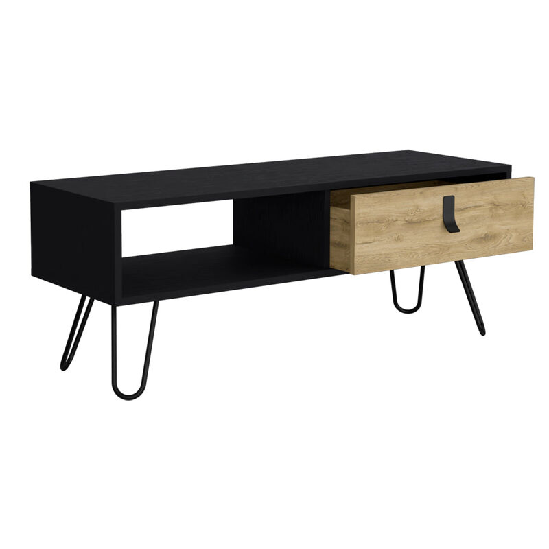 Coffee Table Magness, Living Room, Black / Macadamia