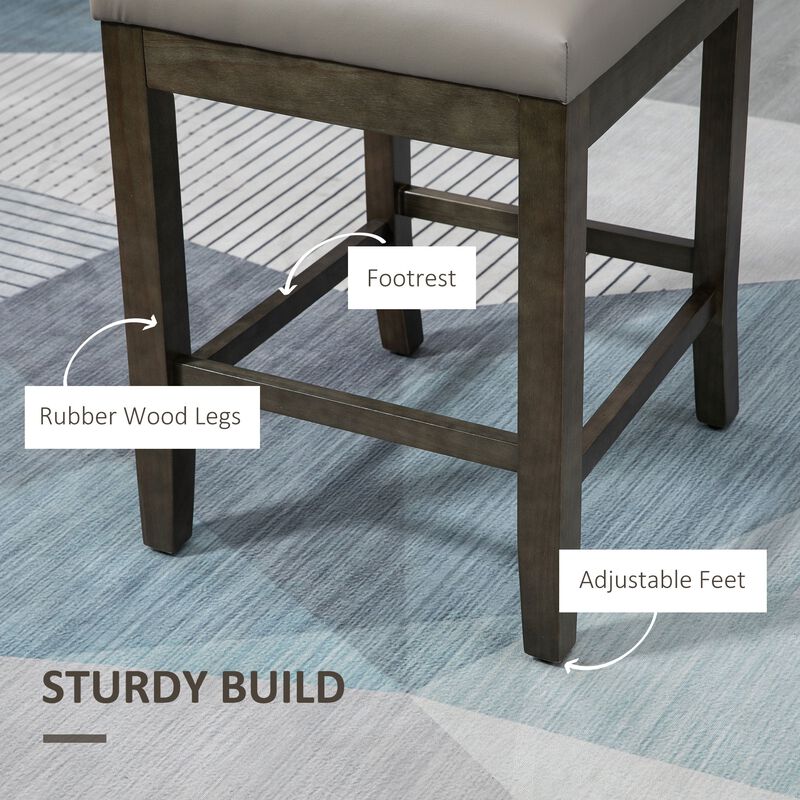 Gray Dining Chairs: Counter Height Bar Stools with Wood Legs