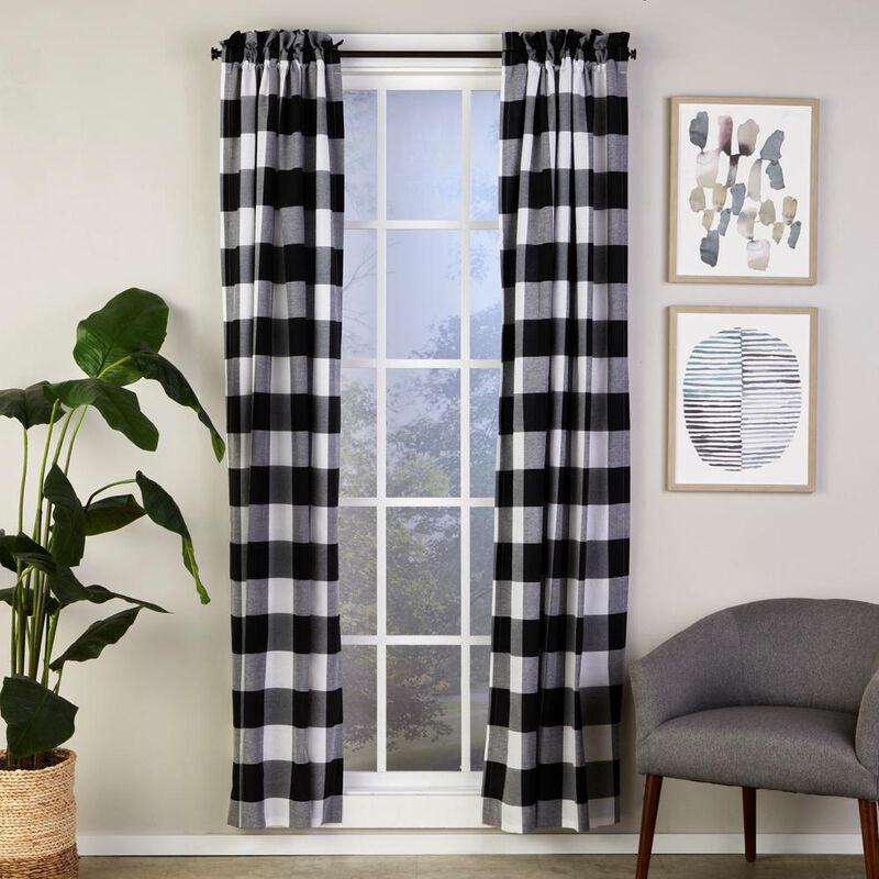 SKL Home By Saturday Knight Ltd Grandin Curtain Panel - 40X84", White/Black